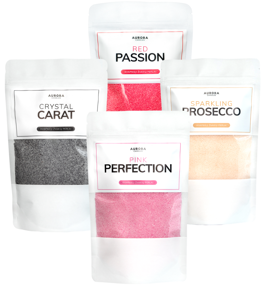 MEGA rinkinys - 4 kvapų žvakių perlai