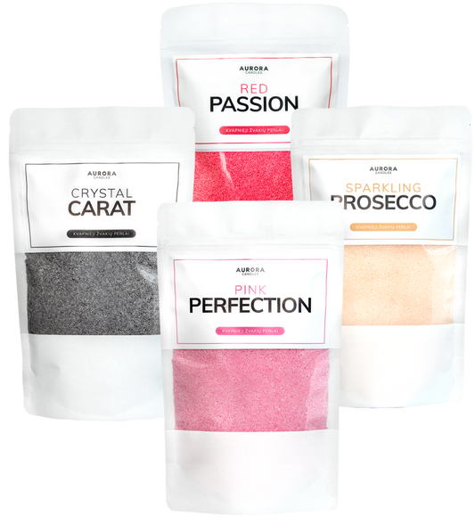 MEGA rinkinys - 4 kvapų žvakių perlai