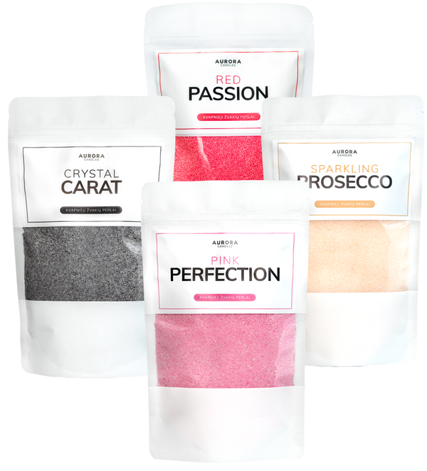 MEGA rinkinys - 4 kvapų žvakių perlai