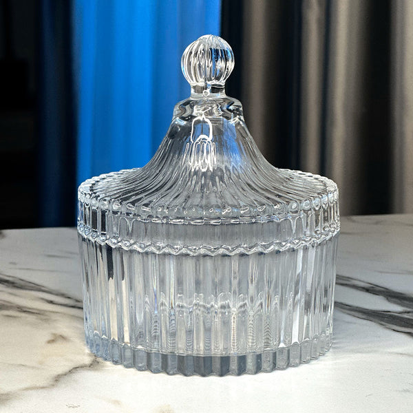 Crystal žemas prabangus indelis su dangteliu