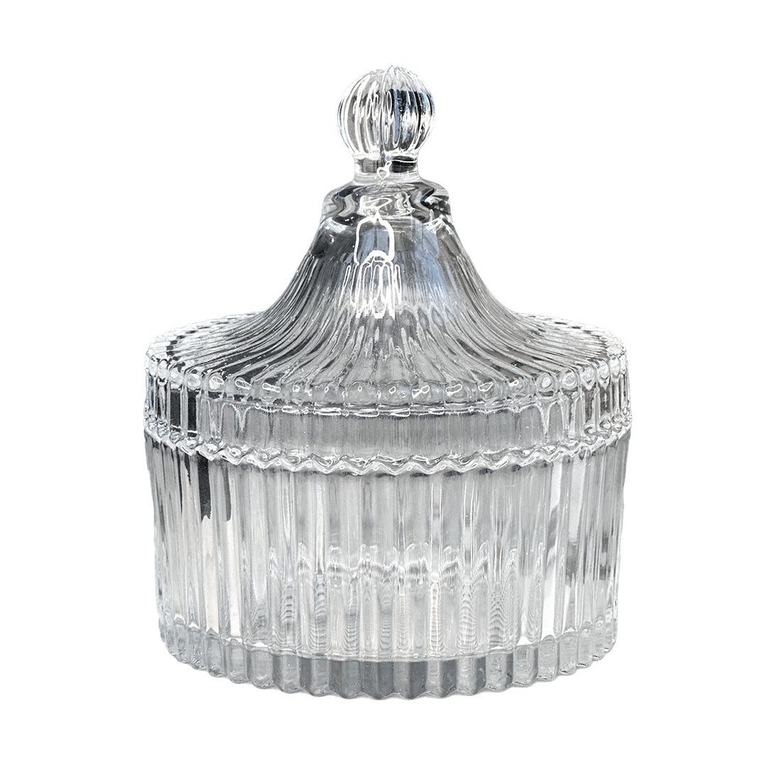 Crystal žemas prabangus indelis su dangteliu